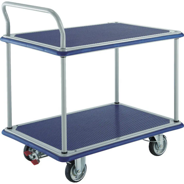 【CAINZ-DASH】トラスコ中山 プレス製台車 ドンキーカート 片袖2段 4輪リングストッパー付 104NJKRS-4【別送品】