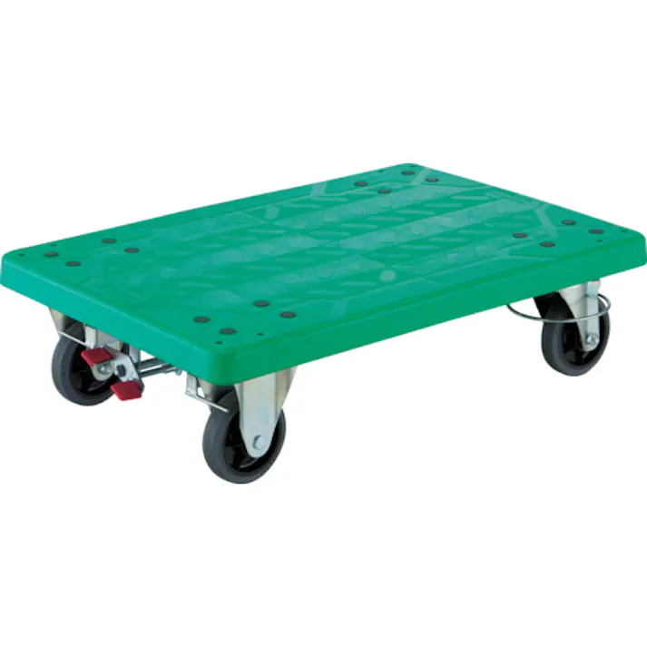 【CAINZ-DASH】トラスコ中山 樹脂製平台車 グランカート 4輪自在リングストッパー付 均等荷重300kg TP-815JRS-4【別送品】