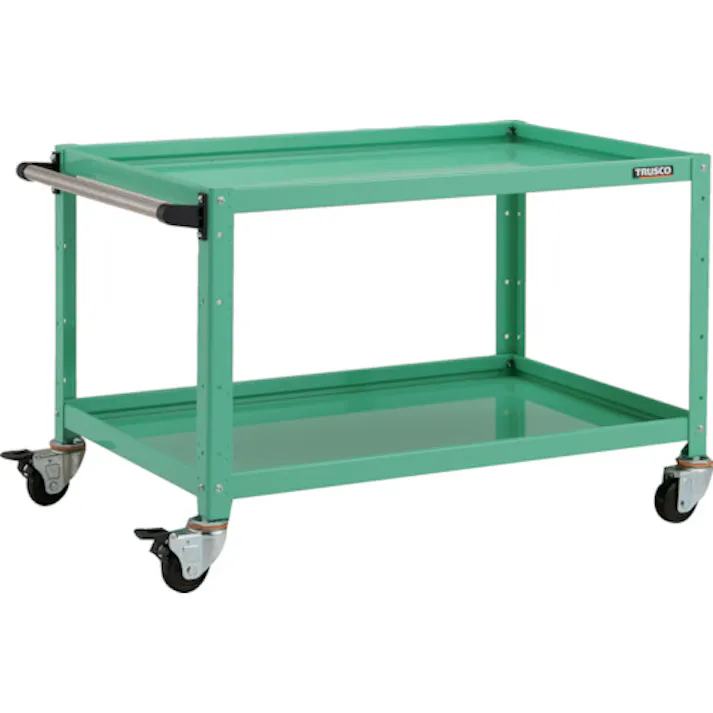 【CAINZ-DASH】トラスコ中山 ツールワゴン バーディワゴン 900X600XH600 2段 ヤンググリーン BDW-692-YG【別送品】