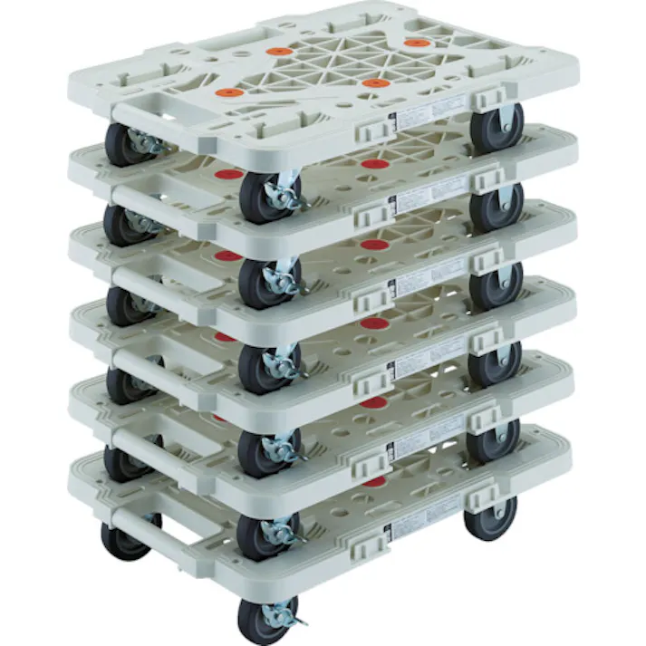 【CAINZ-DASH】トラスコ中山 まとめ買い 樹脂製平台車 ルートバン MPK-500S-W 6台セット MPK-500S-W-M6【別送品】