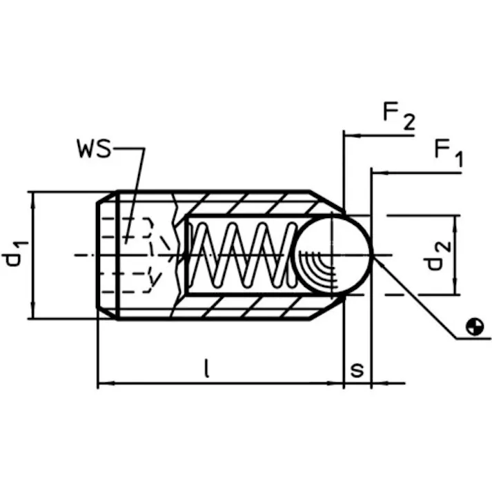 【CAINZ-DASH】トラスコ中山 六角穴付ボールプランジャー スチールボール M12 軽荷重用 TH12PJ【別送品】