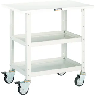【CAINZ-DASH】トラスコ中山 ツールワゴン バーディワゴン 600X400 天板付 ウレタン車輪 ホワイト BDW-762TU-W【別送品】