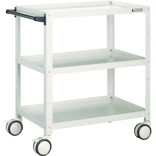 【CAINZ-DASH】トラスコ中山 ツールワゴン バーディワゴン 600×400×H740 ウレタン双輪 ホワイト BDW-763D-W【別送品】