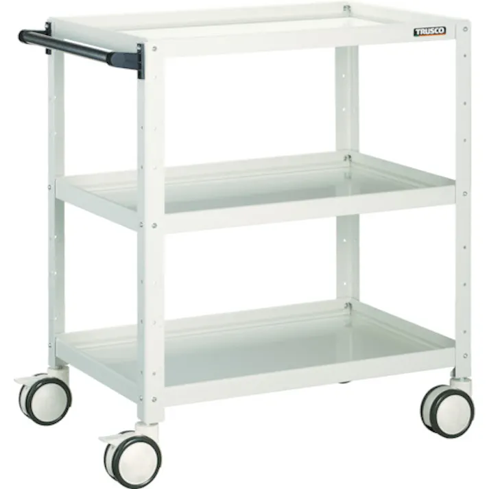 【CAINZ-DASH】トラスコ中山 ツールワゴン バーディワゴン 600×400×H740 ウレタン双輪 ホワイト BDW-763D-W【別送品】