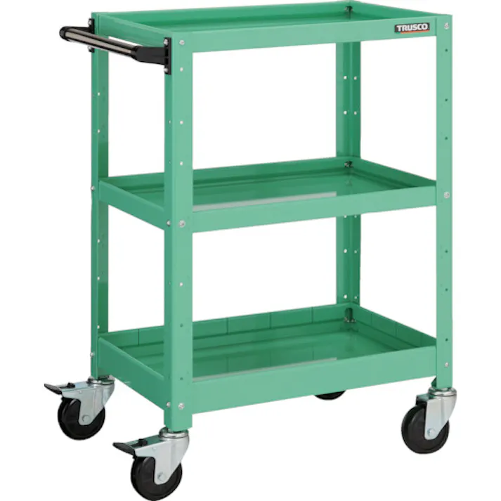 【CAINZ-DASH】トラスコ中山 ツールワゴン バーディワゴン 600X400XH880 浅2深1段 ヤンググリーン BDW-963F1-YG【別送品】