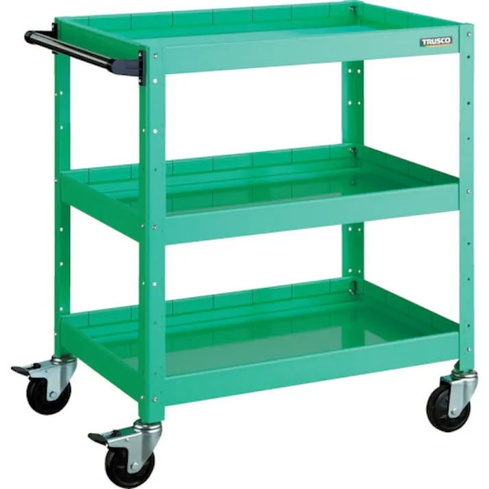 【CAINZ-DASH】トラスコ中山 ツールワゴン バーディワゴン 600X400XH880 深3段 ヤンググリーン BDW-963F3-YG【別送品】