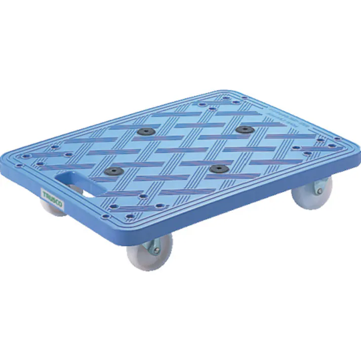 【CAINZ-DASH】トラスコ中山 樹脂製平台車 ルートバン 370X500 オール自在 オレンジ MP-500J【別送品】