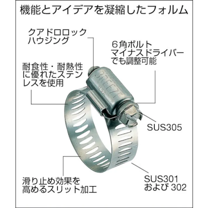 【CAINZ-DASH】ブリーズ ステンレスホースバンド 締付径92.0~165.0mm (10個入) 300 96 H JP【別送品】