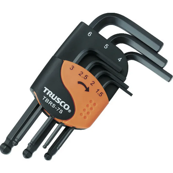 【CAINZ-DASH】トラスコ中山 ボールポイント六角棒レンチセット ショートタイプ 7本組 TBRS-7S【別送品】