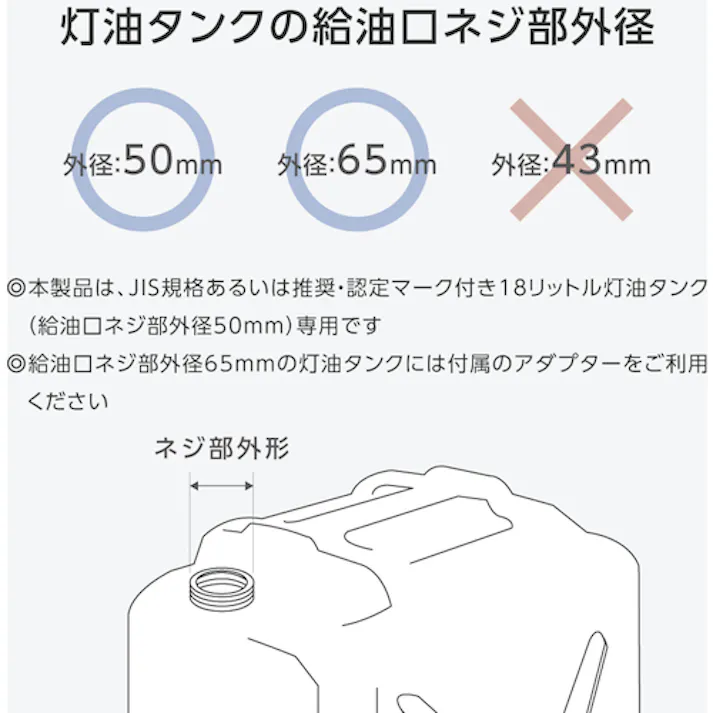 【CAINZ-DASH】トラスコ中山 給油用ポンプ JIS規格灯油缶対応(給油口65mm用アダプター付) PKP5065【別送品】