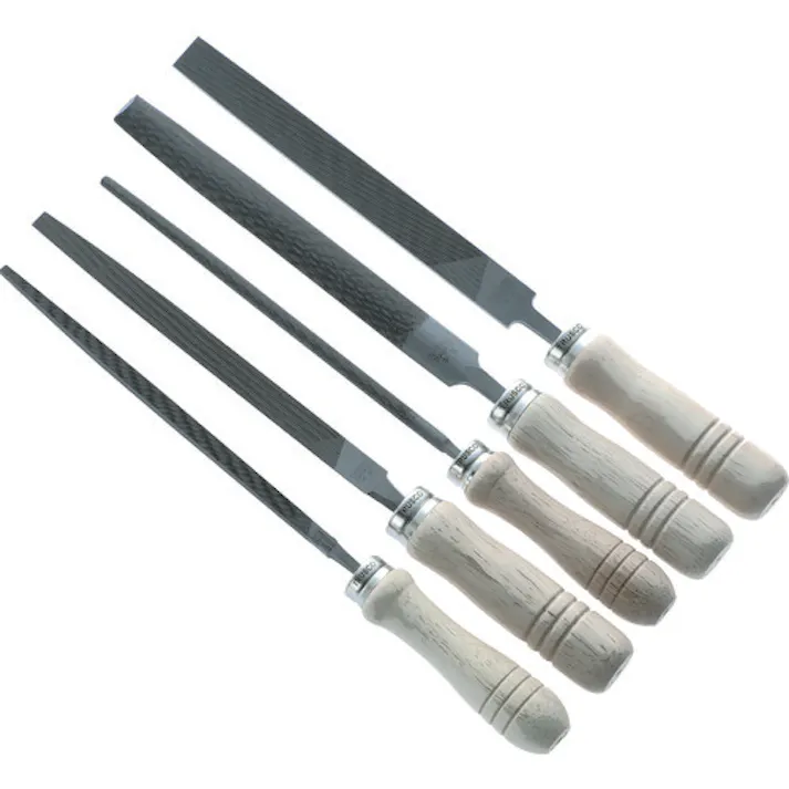 【CAINZ-DASH】トラスコ中山 鉄工用ヤスリ 木柄付 5種類セット 中目 刃長150 TST15002S【別送品】