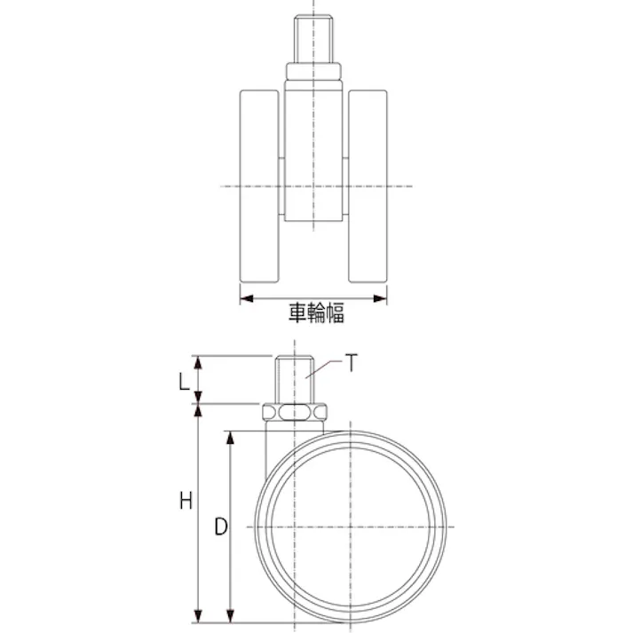【CAINZ-DASH】トラスコ中山 ねじ込み双輪キャスター エラストマ-車輪 自在 Φ60 M8 TDE60-M8【別送品】