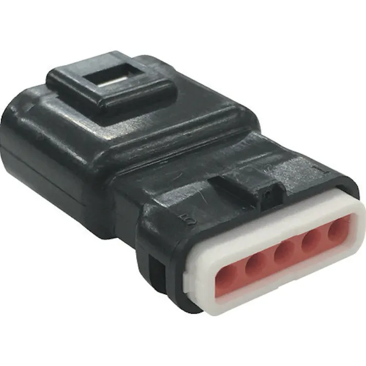 【CAINZ-DASH】トラスコ中山 防水コネクタ プラグハウジング (10個入)芯数5 被覆外径φ1.0~1.3 黒 P-CB01A5-05B0-01【別送品】