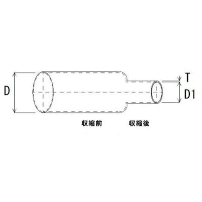 【CAINZ-DASH】トラスコ中山 耐熱２００℃収縮チューブ　収縮前内径１２．７ｍｍ　長さ１ｍ VC-12.7【別送品】