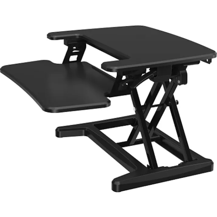 【CAINZ-DASH】トラスコ中山 ガス圧式卓上PCデスク アルコーヴ 黒 550X415 キーボード置き付 TMT107SS-BK【別送品】