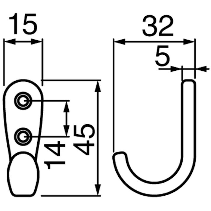 【CAINZ-DASH】トラスコ中山 亜鉛フック 45mm シルバ- AHJ45-SV【別送品】