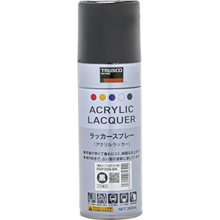 【CAINZ-DASH】トラスコ中山 高耐久アクリルラッカースプレー 黒 300ml RSP300-BK【別送品】