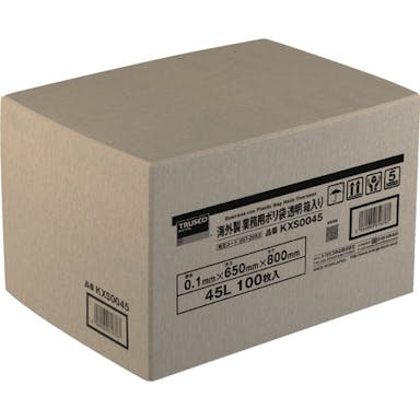 【CAINZ-DASH】トラスコ中山 海外製　業務用ポリ袋　透明・箱入　０．１×４５Ｌ　１００枚入 KXS0045【別送品】