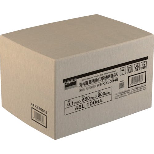トラスコ中山 海外製 業務用ポリ袋 透明・箱入 0.1×120L 100枚入 KXS00120 ポリ袋 トラスコ中山 海外製 業務用ポリ袋 透明・箱入 0.1×120L 100枚入 KXS00120 ポリ袋