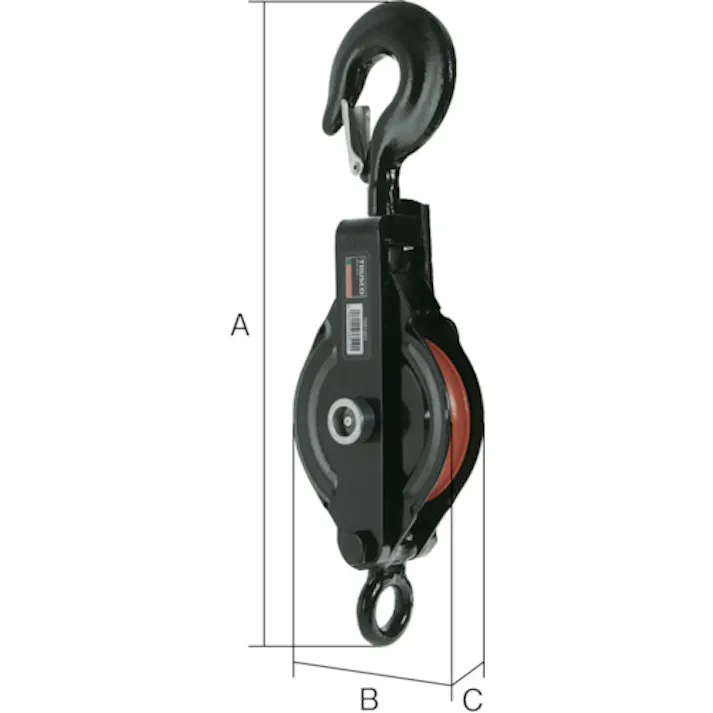 【CAINZ-DASH】トラスコ中山 強力型滑車二車スナッチ フック型75mm TSB0752【別送品】