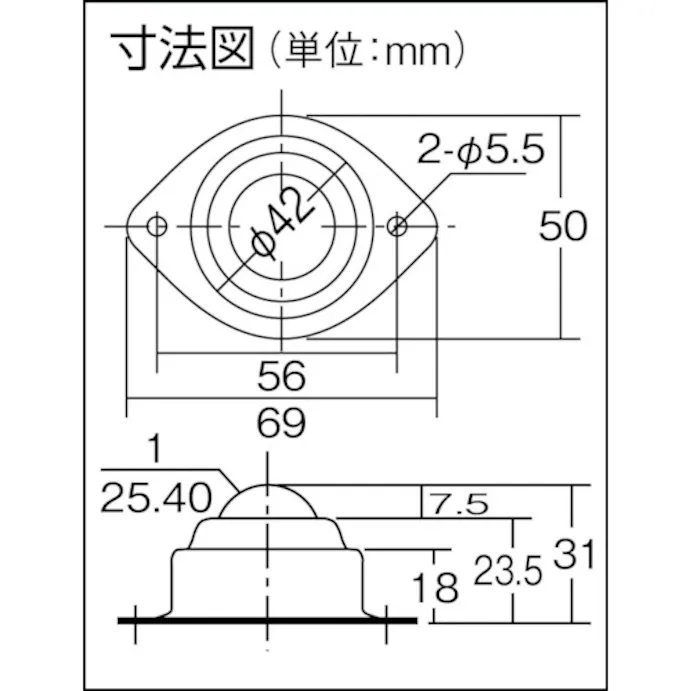 Cainz Dash ボールキャスター 樹脂製ボール スチールボディ 上向用 別送品 ホームセンター通販 カインズ