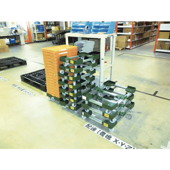 【CAINZ-DASH】トラスコ中山 伸縮式コンテナ台車 内寸300-400X500-600 スチール製 FCD-3050【別送品】