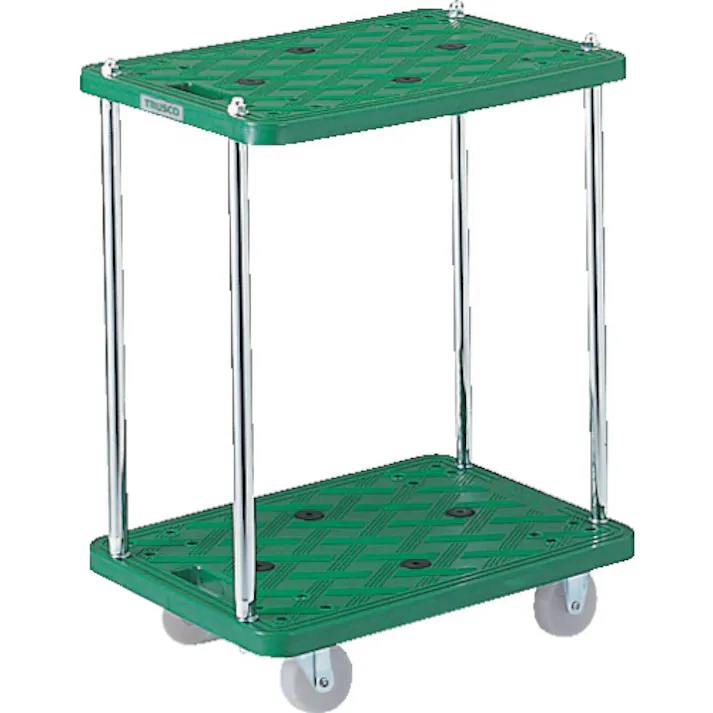 【CAINZ-DASH】トラスコ中山 樹脂製台車 ルートバン2段式 500X370 MP-502【別送品】