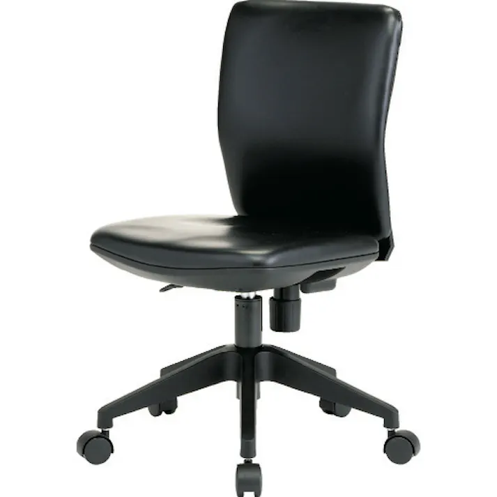 【CAINZ-DASH】トラスコ中山 体圧分散オフィスチェア ビニールレザー張り 肘無 ブラック FCC55L-BK【別送品】
