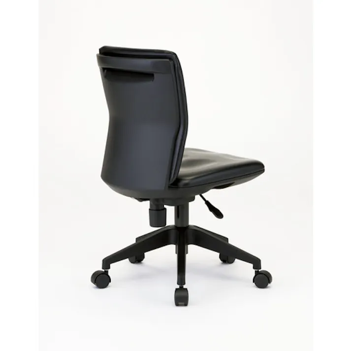 【CAINZ-DASH】トラスコ中山 体圧分散オフィスチェア ビニールレザー張り 肘無 ブラック FCC55L-BK【別送品】