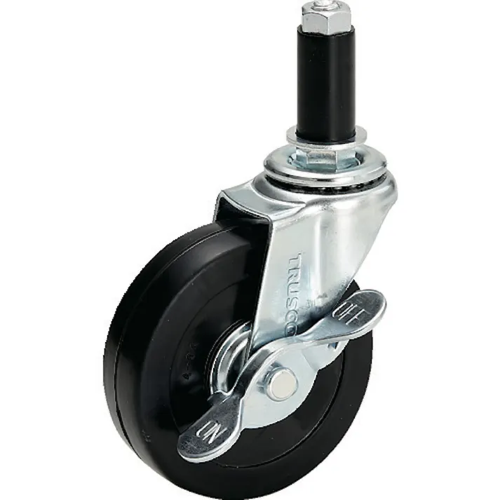 【CAINZ-DASH】トラスコ中山 パイプ差込式キャスター 自在ストッパー付 Φ75 TYLTF-75RHS【別送品】