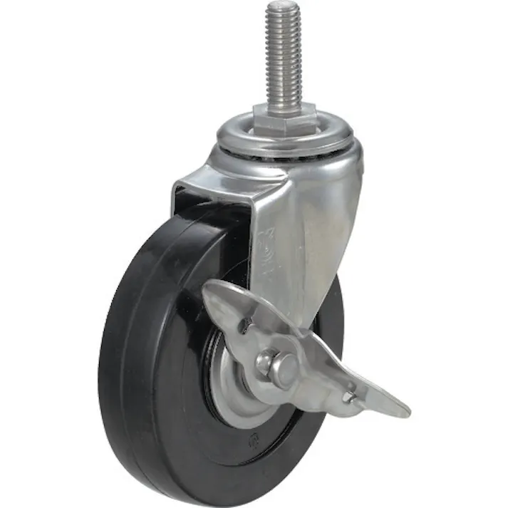 【CAINZ-DASH】トラスコ中山 ねじ込み導電性ゴムキャスター ステン金具 自在S付 Φ100 TYSST-100RHES【別送品】