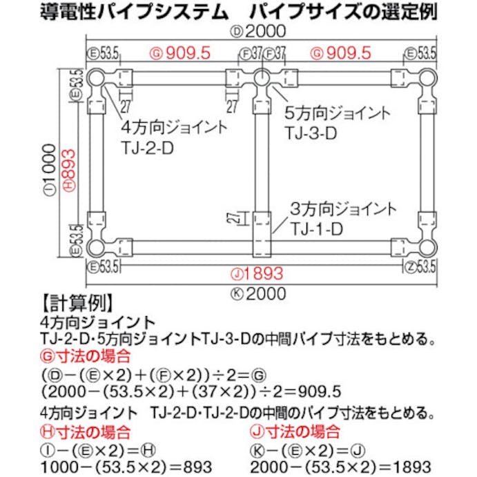 【CAINZ-DASH】トラスコ中山 導電性パイプシステム６方向ジョイント TJ-5-D【別送品】