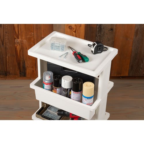 CAINZ-DASH】トラスコ中山 組立式樹脂ワゴン 3段 （天板＋