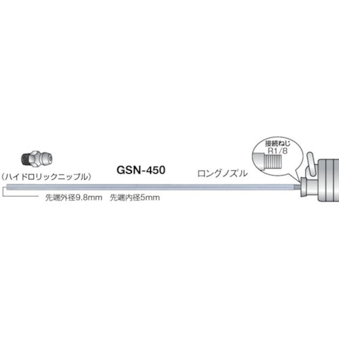 【CAINZ-DASH】トラスコ中山 ストレートロングノズル　４５０ｍｍ GSN-450【別送品】