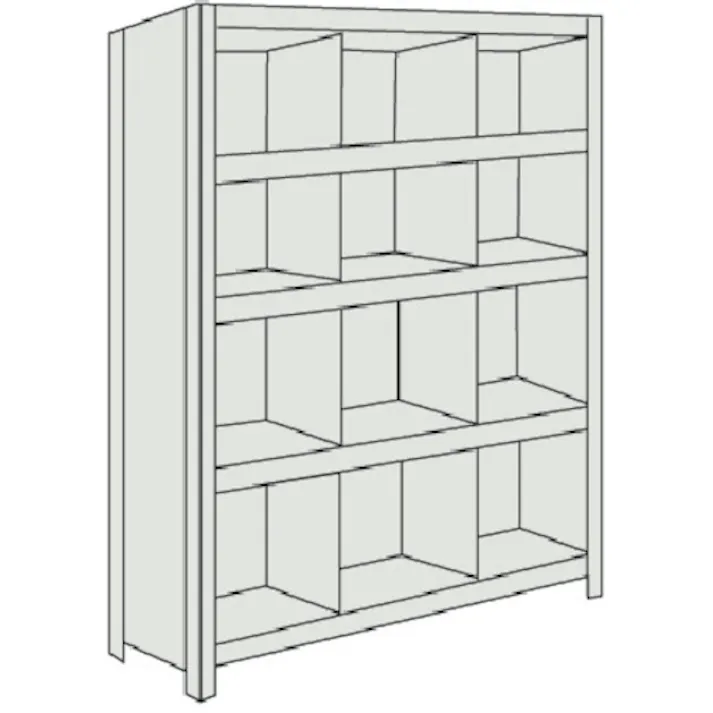 【CAINZ-DASH】トラスコ中山 スチールラック 軽量棚 縦仕切付 W875XD300X1200 3列4段 43V-35【別送品】