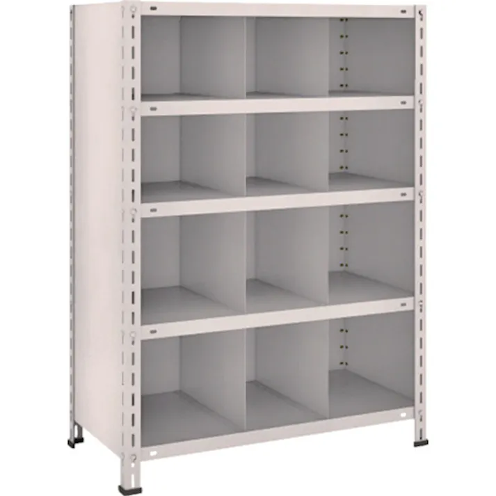 【CAINZ-DASH】トラスコ中山 スチールラック 軽量棚 縦仕切付 W875XD450X1200 3列4段 43X-35【別送品】