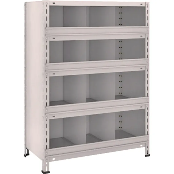 【CAINZ-DASH】トラスコ中山 スチールラック 軽量棚 縦仕切前当付 875X450X1200 3列4段 43X-55【別送品】