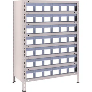 【CAINZ-DASH】トラスコ中山 スチールラック 軽量棚 875X450X1200 樹脂引出透明 小X42 43X-808C7【別送品】