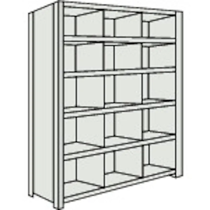 【CAINZ-DASH】トラスコ中山 スチールラック 軽量棚 縦仕切付 W875XD300X1500 3列5段 53V-36【別送品】