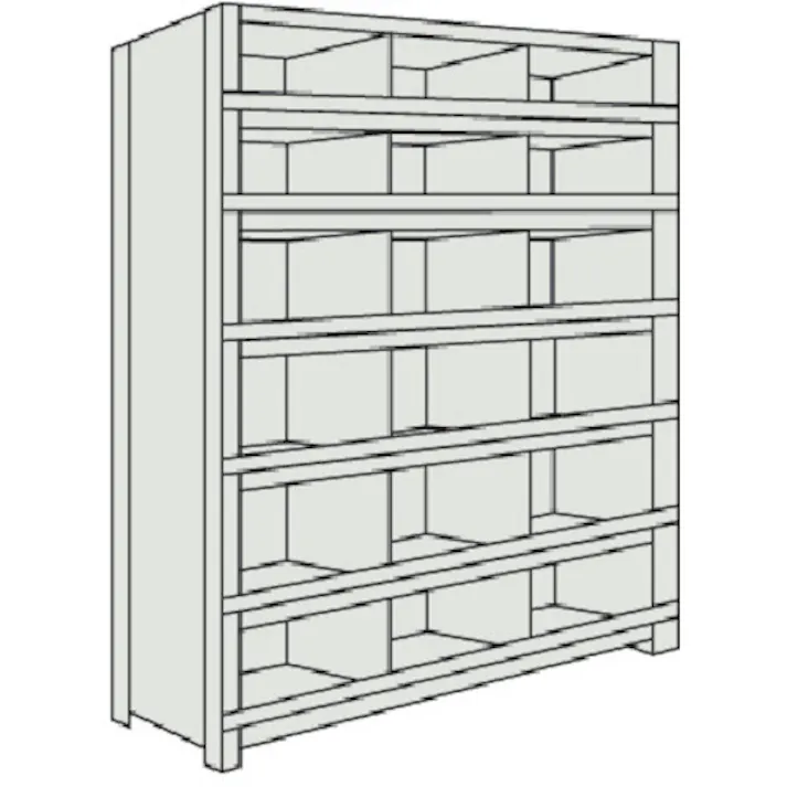【CAINZ-DASH】トラスコ中山 スチールラック 軽量棚 縦仕切前当付 875X300X1500 3列6段 53V-57【別送品】