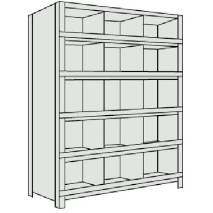 【CAINZ-DASH】トラスコ中山 スチールラック 軽量棚 縦仕切前当付 W875×D300×H1800 3列5段 63V-56【別送品】