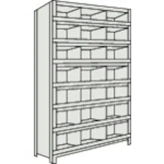 【CAINZ-DASH】トラスコ中山 スチールラック 軽量棚 縦仕切前当付 W875×D300×H1800 3列7段 63V-58【別送品】