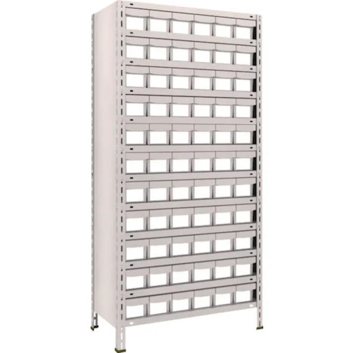 【CAINZ-DASH】トラスコ中山 スチールラック 軽量棚 875X450X1800 樹脂引出NG 小X66 63X-812E11【別送品】