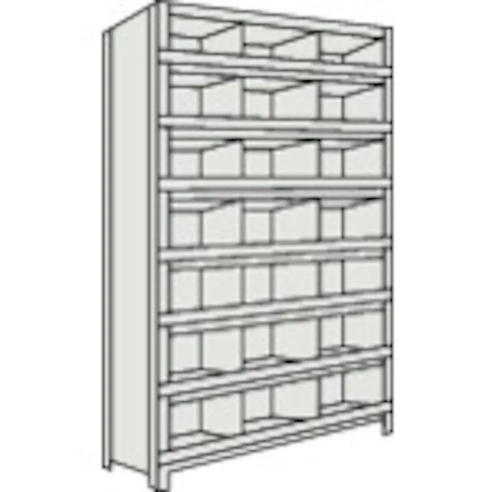 【CAINZ-DASH】トラスコ中山 スチール製軽量ボルト式棚 縦仕切前当付 W875×D300×H2100 3列7段 73V-58【別送品】