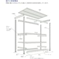 【CAINZ-DASH】トラスコ中山 スチールラック　Ｍ１．５型軽中量棚　１７６０Ｘ５９５ＸＨ２１００　５段連結 M1.5-7665B【別送品】