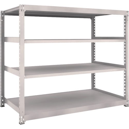 トラスコ中山 スチールラック　Ｍ５型中量棚　１８００×９２１×Ｈ１５００　４段　単体 M5-5694 スチール製中量ボルトレス棚