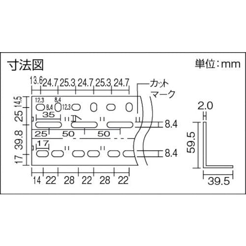 CAINZ-DASH】トラスコ中山 L型アングル60mm角 1500L