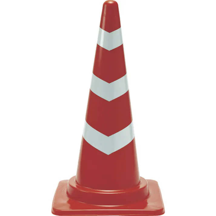 【CAINZ-DASH】トラスコ中山 反射テープ付安全コーン 幅380mmX高さ700mm レッド テープ3段 TCC-R-HT【別送品】
