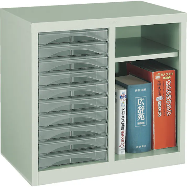 【CAINZ-DASH】トラスコ中山 レターケース A4型・棚付コンビ 深型引出し5個 A4-W205T【別送品】