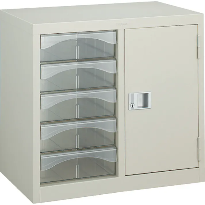 【CAINZ-DASH】トラスコ中山 レターケース A4型・扉棚付コンビ 深型引出し5個 A4-W205K【別送品】